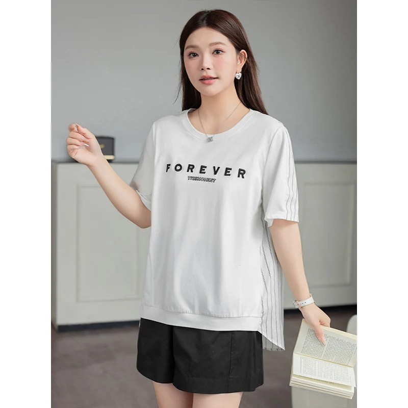 Женская летняя хлопковая одежда с вышивкой и надписью