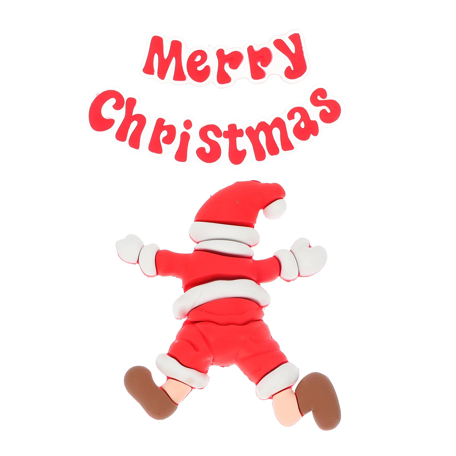 

1 Set Merry Christmas with Santa Miniatures Xmas Party Cake Insert Picks Decor Supplies