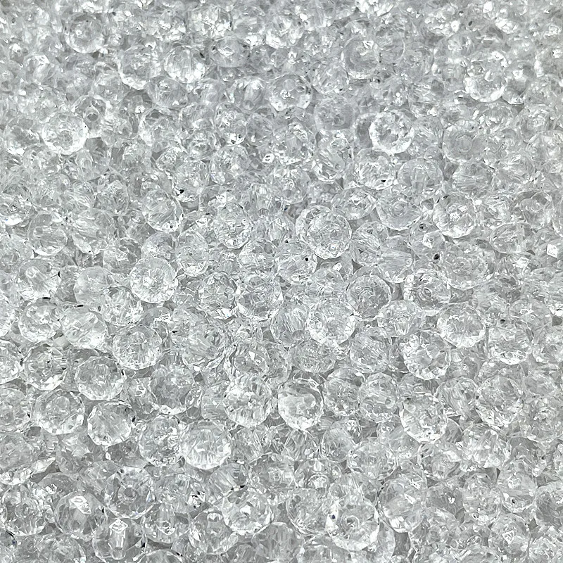 Прозрачные граненые плоские акриловые бусины 6/8/10 мм с отверстием для