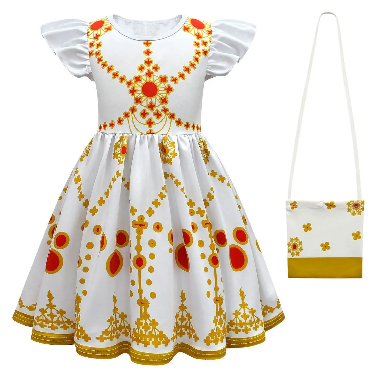 Детское аниме платье балерины с оборками для девочек комплект сумкой наряд