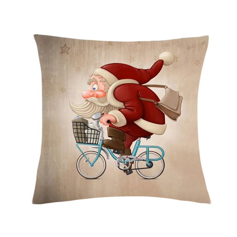Christmas Pillow Case Cover Merry Santa Claus Decorative Pillowcases Creative Cartoon