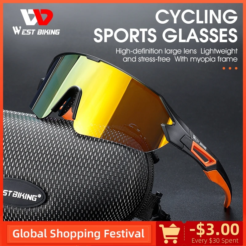 

WEST BIKING Cycling Sunglasses Polarized Outdoor Bicycle Sunglasses MTB Road Bike Men UV400 Protection Riding Glasses Goggles