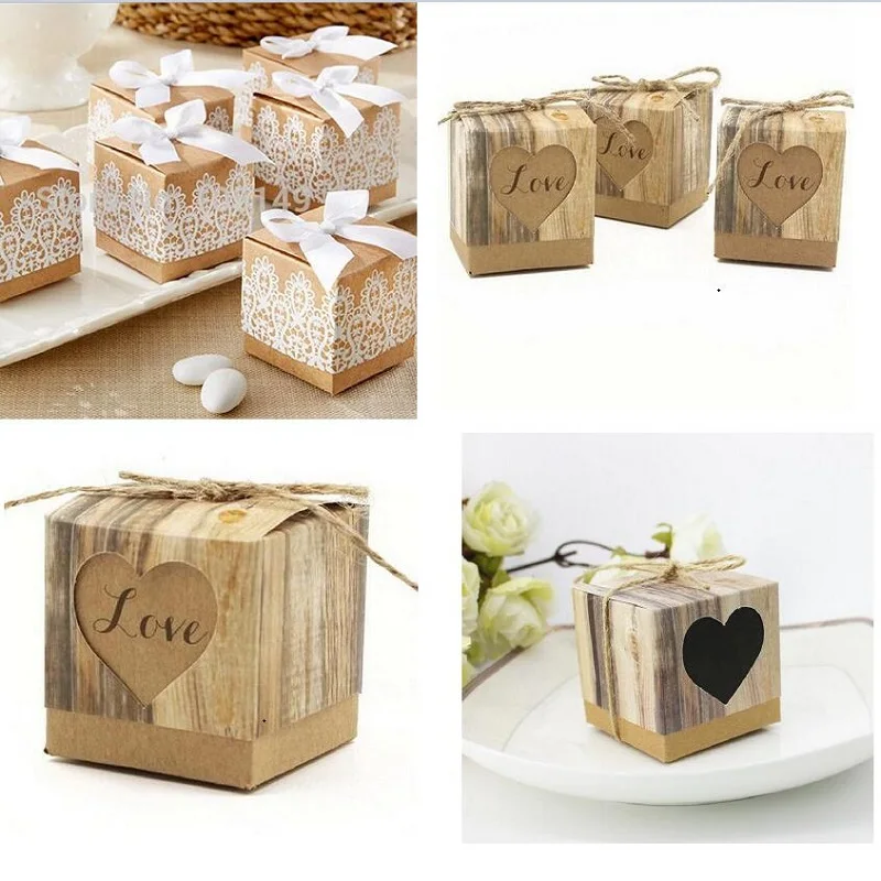 

Детские коробки для конфет с изображением сердца и сердца для свадебной вечеринки, Подарочная коробка для конфет с лентой, украшение для св...