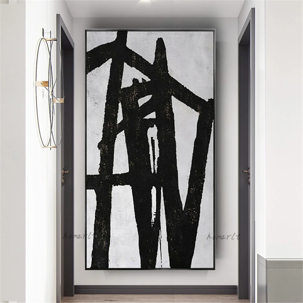 

100%Handmade Abstract Oil Paintings On Canvas Black And White Texture Wall Art Modern Home Decor Wall Painting Decor Living Room