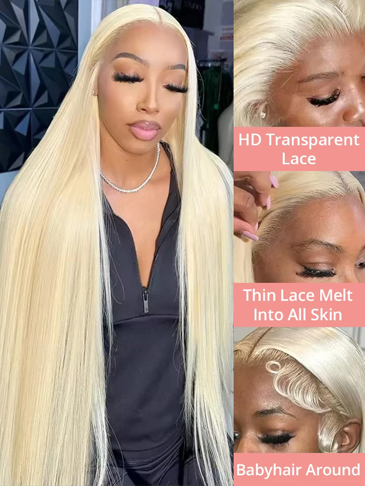 40 дюймов 250 Плотность 13x6 Hd Прозрачный парик из натуральных волос на фронтальной