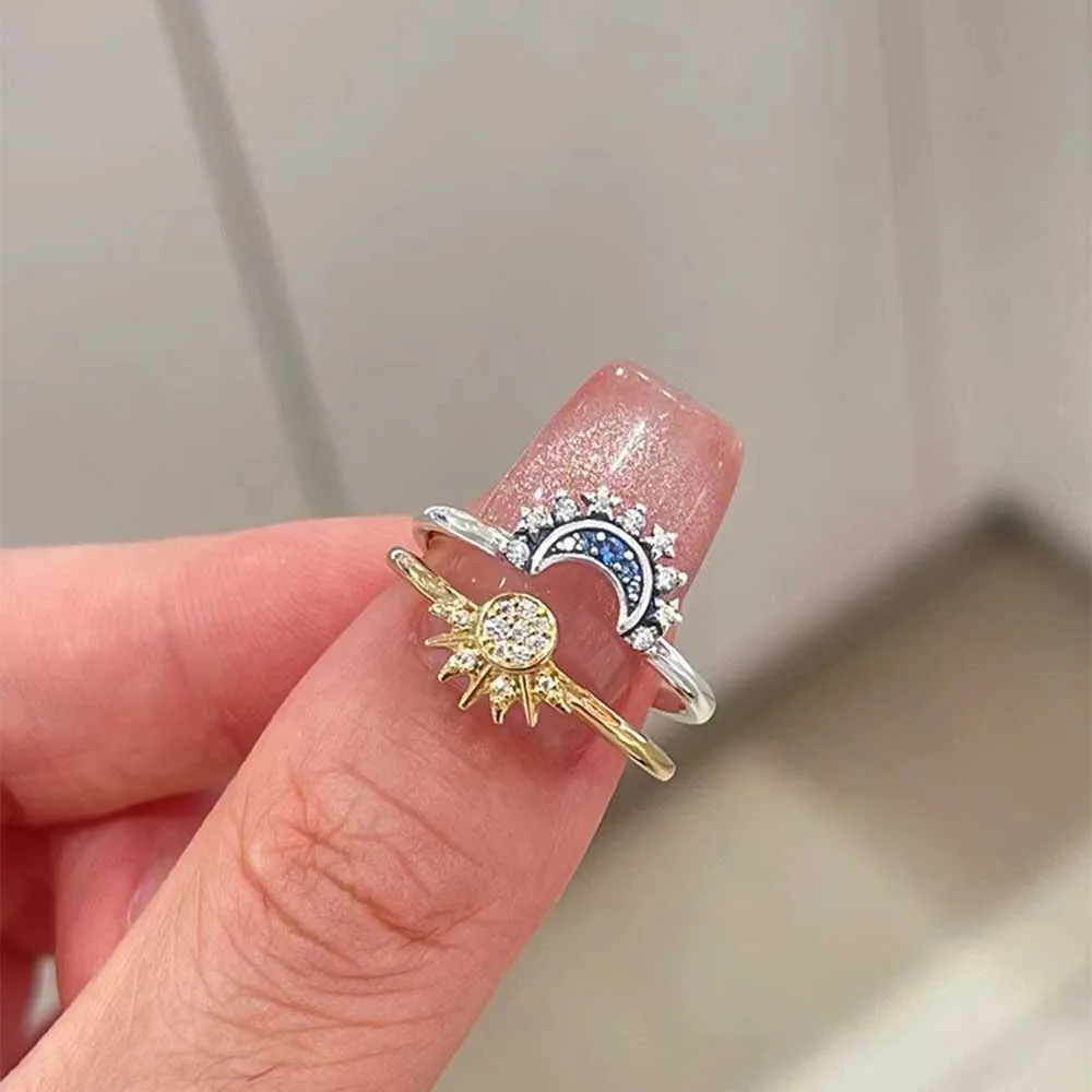 Классическое кольцо серебро луна