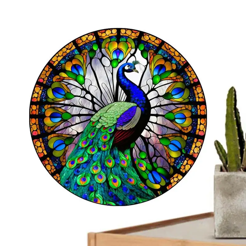 

Acrylic Board Indoor Dragonfly Mushroom Wreath Imitation Glass Colored Wreath Stained Glass Decor For Outdoor Window