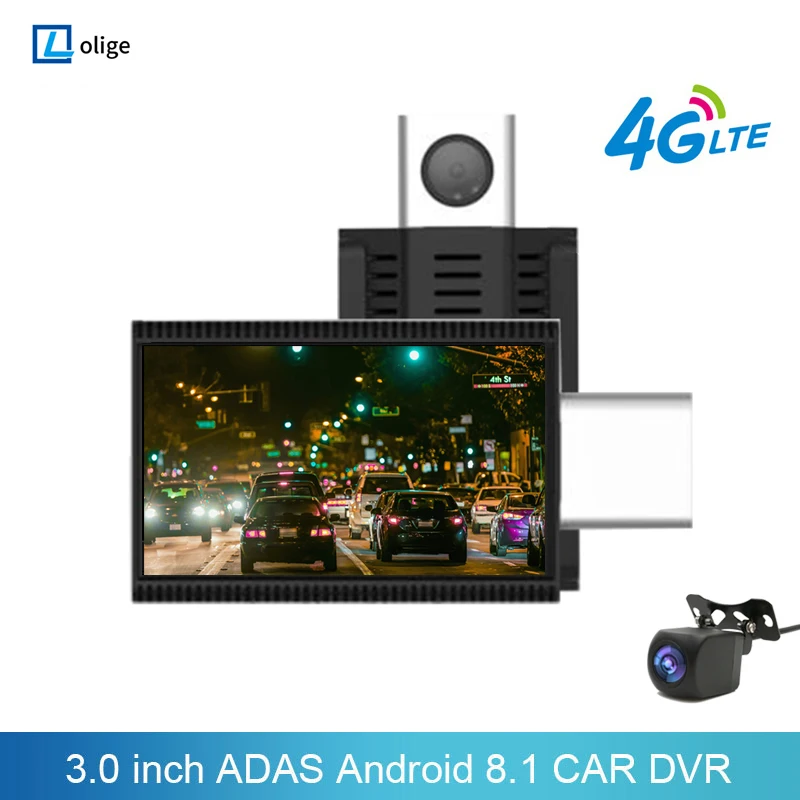 

Автомобильный видеорегистратор, 3 дюйма, 4G, Android, ADAS, 1080P, ночное видение, Bluetooth, Wi-Fi, GPS