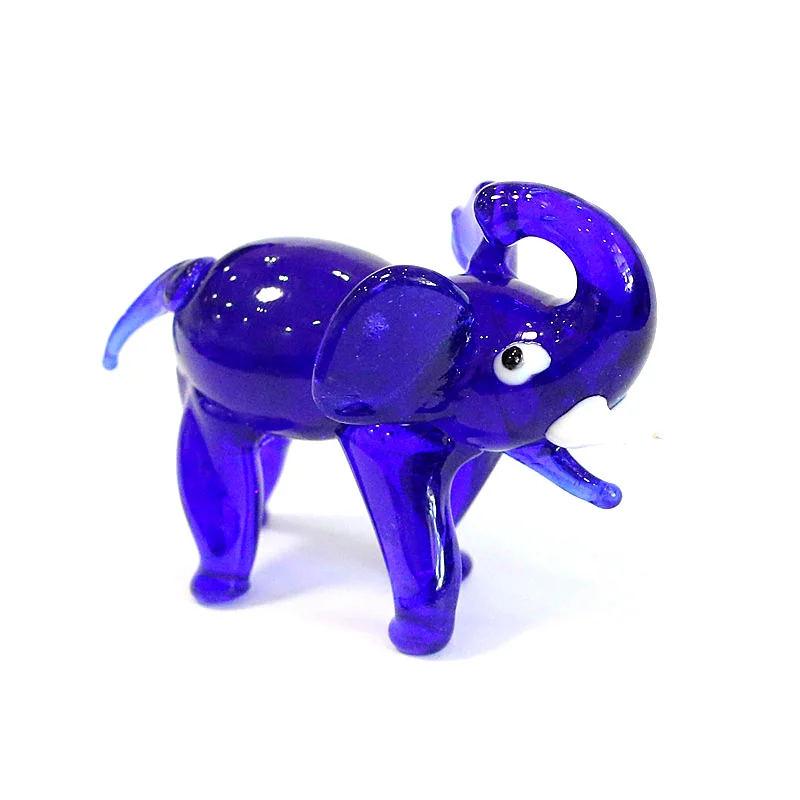 

Murano Glass Elephant Figurine Craft Ornaments Cute Animal Small Statue Home Decor Collection Festival Party Xmas Gifts for Kids