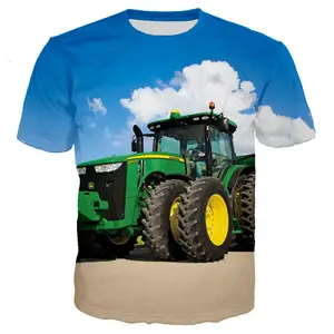 Kawaii 3D Print Car Tractor Kids T Shirt Summer Fashion Cartoon Casual T-shirt Boy Girl Unisex Child