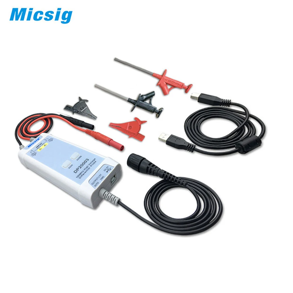 

Micsig Oscilloscope 5600V 100MHz High Voltage Differential Probe DP20003 kit 3.5ns Rise Time 200X / 2000X Attenuation Rate