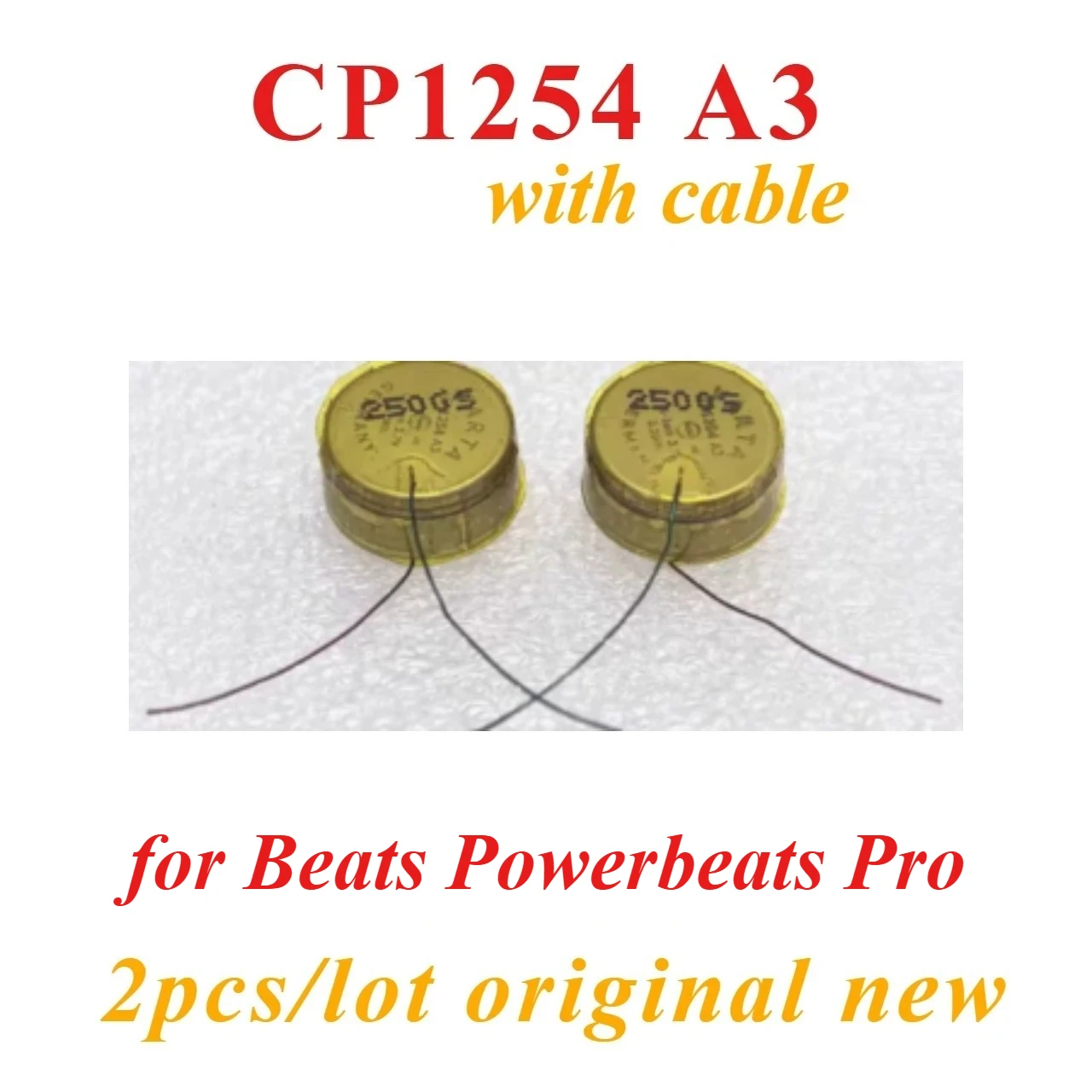 Фото 2 штуки в комплекте CP1254 A3 с проводом, 3.7V, перезаряжаемый конденсатор, интегральная схема для Beats Powerbeats Pro №1
