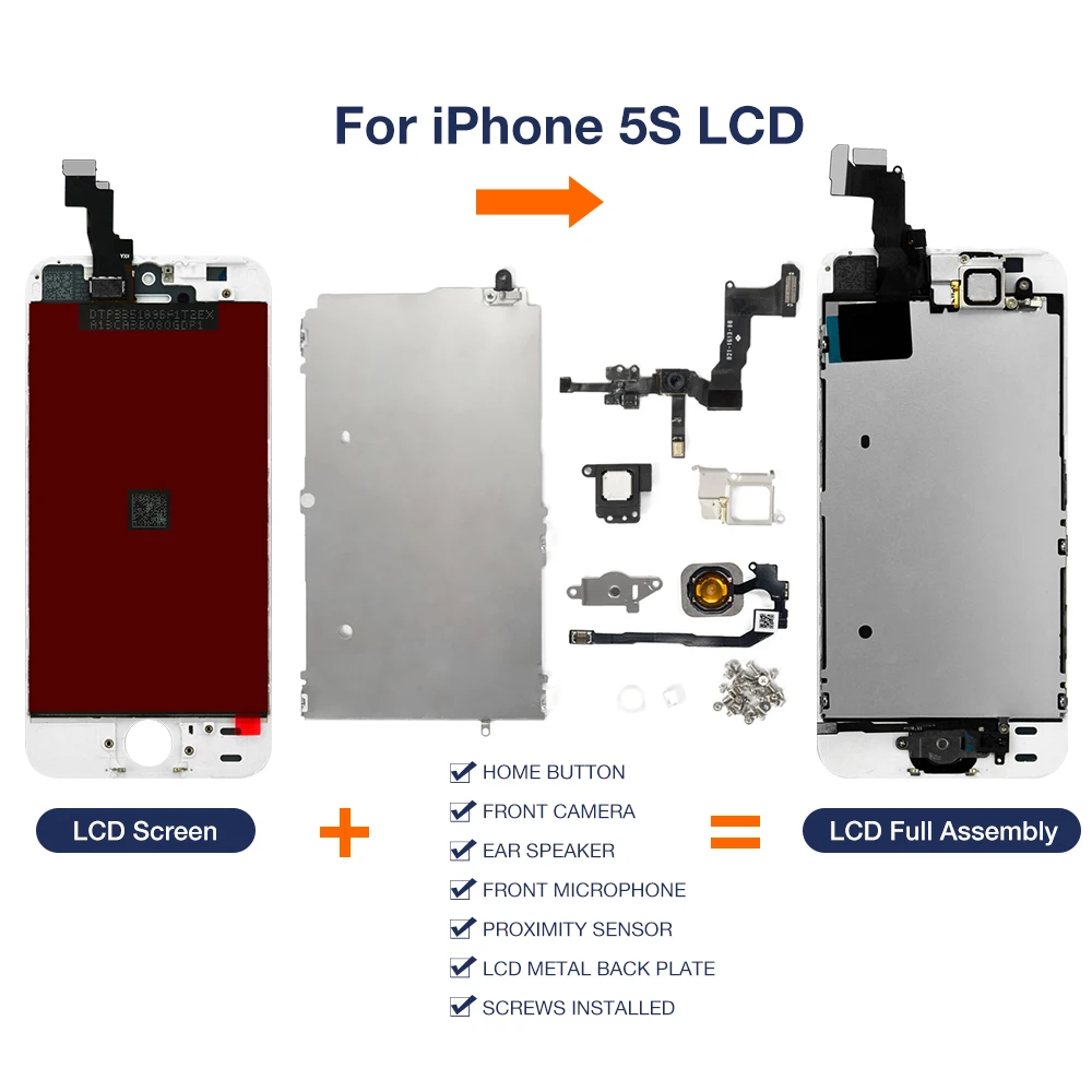 OEM Полный ЖК-дисплей для iPhone 5 5S 5C SE дисплей полная сборка сенсорный экран Замена