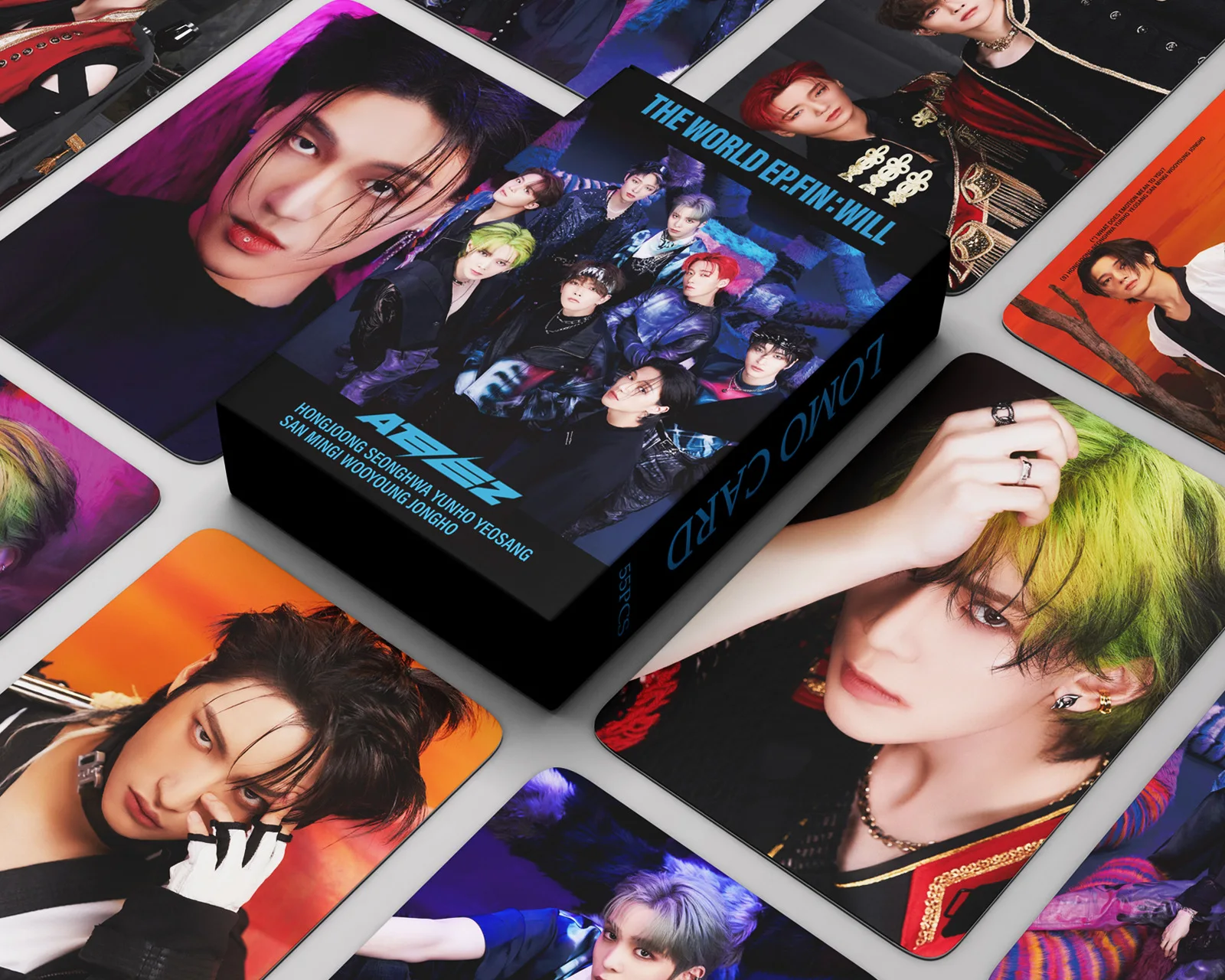 

55 шт./набор Kpop Idol Ateez Lomo Cards Boy Group HD Фотокарта новый альбом THE WORLD EP.FIN:WILL постер Коллекция Новые поступления