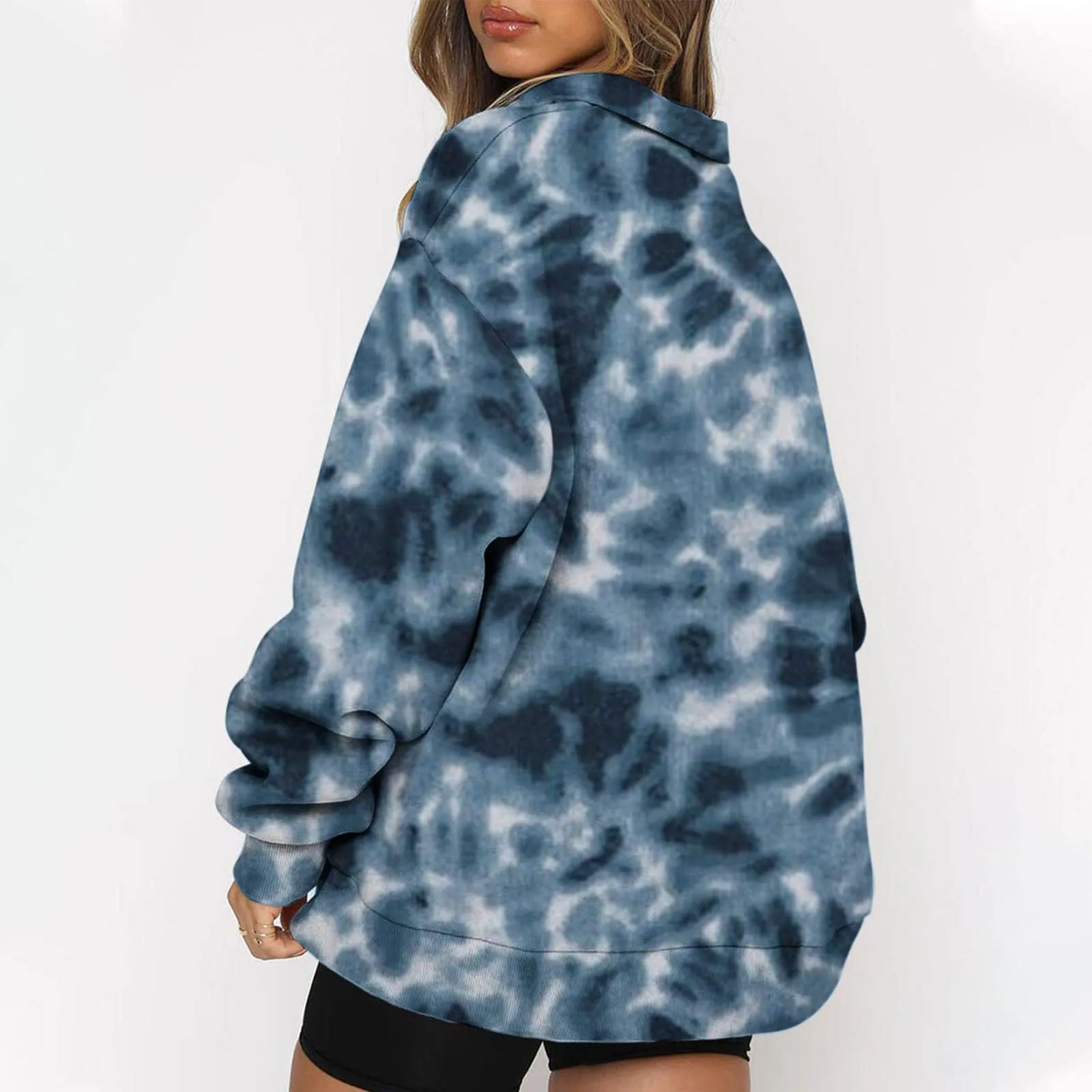 

Женский пуловер средней длины на молнии, с длинным рукавом