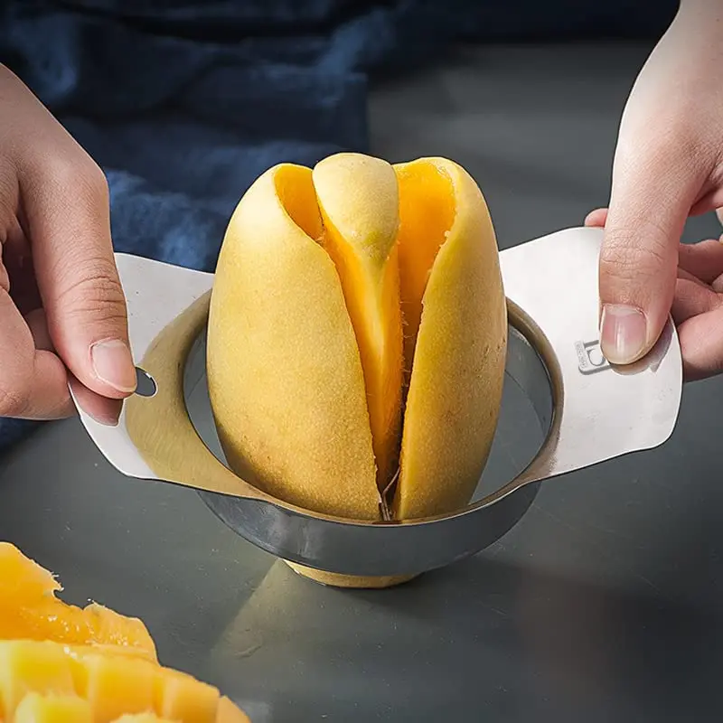 

Mango Slicer Peeler Cutter Pitter Splitter with Stainless Steel Blade Fruit Divider Mango Divider Cuber