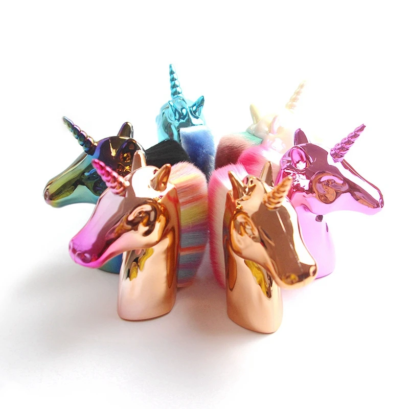 

Nail Dust Cleaning Brush Electroplating Rod Color Soft Synthetic Hair Unicorn Blush Makeup Powder Brush Cosmetic Beauty Tools