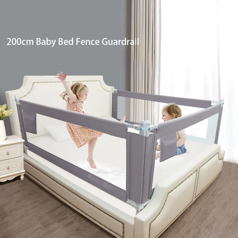 

200cm Baby Bed Rail Newborn Bed Barrier Fence Bumper Anti-collision Guardrail Adjustable Safety Children's Fence Sleep Protector