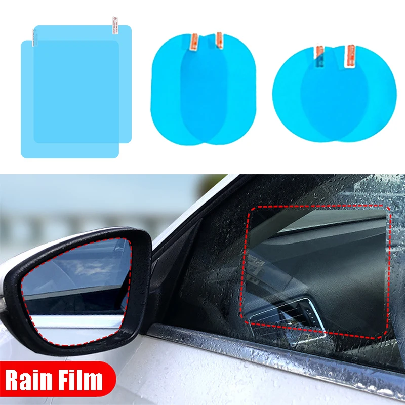 

1 Pair Car Side Window Rain Film Auto Rear View Mirror Rainproof Film Anti-Fog Clear Protective Sticker Mirror Window Stickers