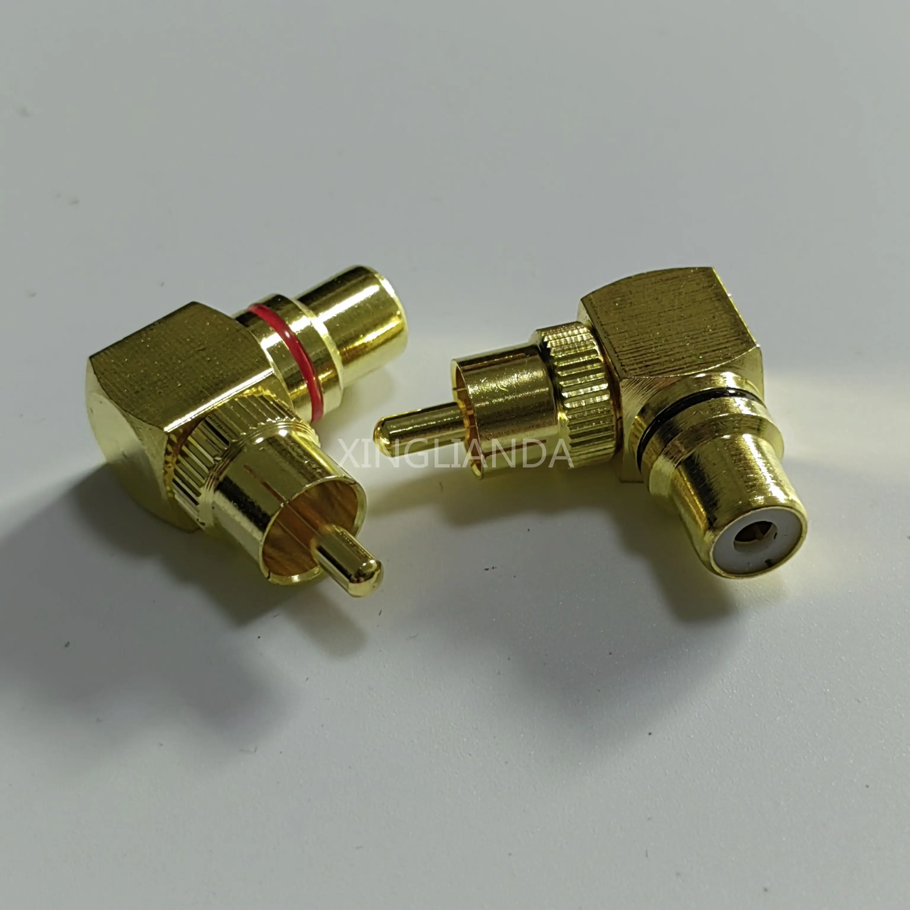 10 шт. переходник RCA Lotus из чистой меди штекер папа-мама прямой угол 90 градусов