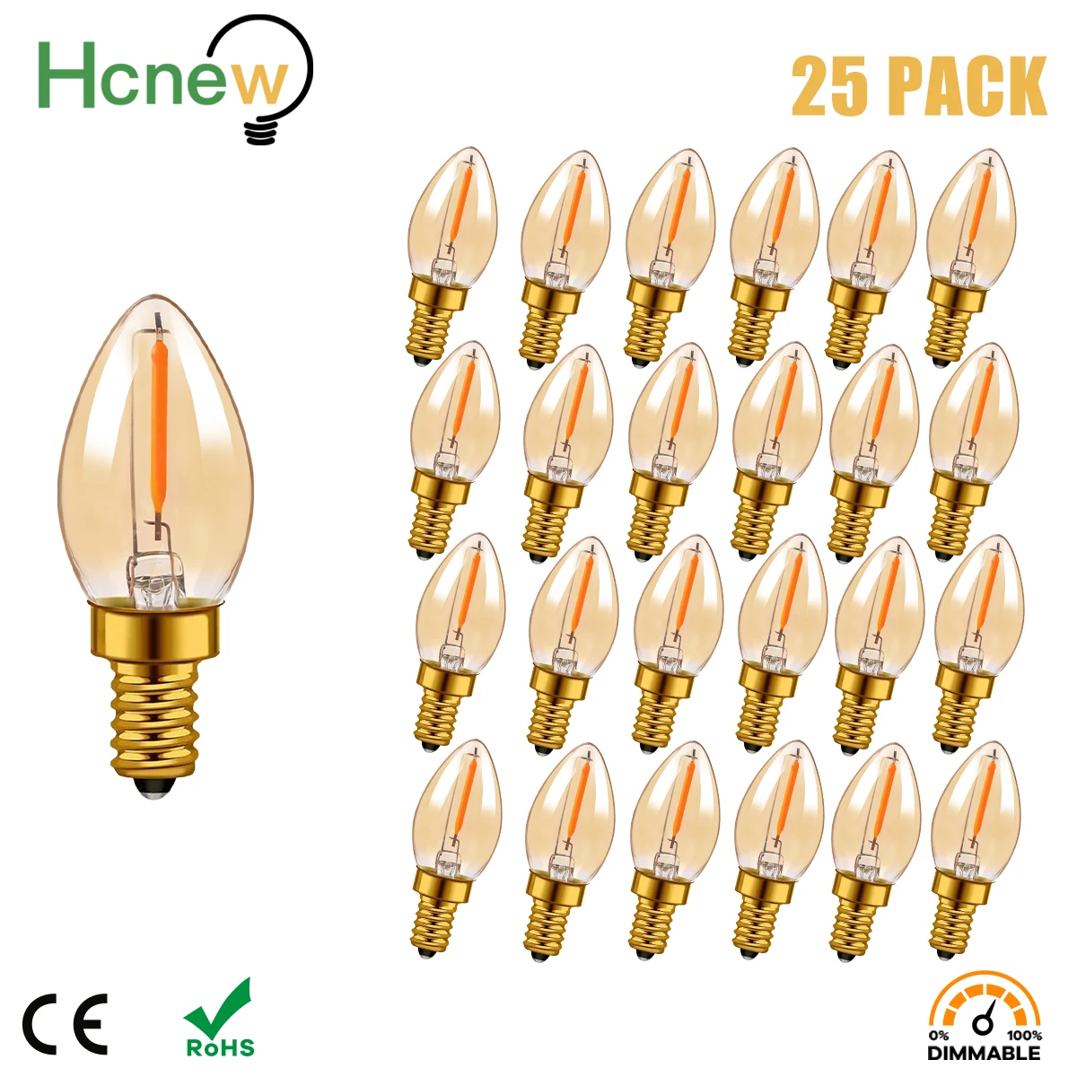 C7 Chandelier E12 E14 Base Decorative Light Bulbs 0.5 Watts 