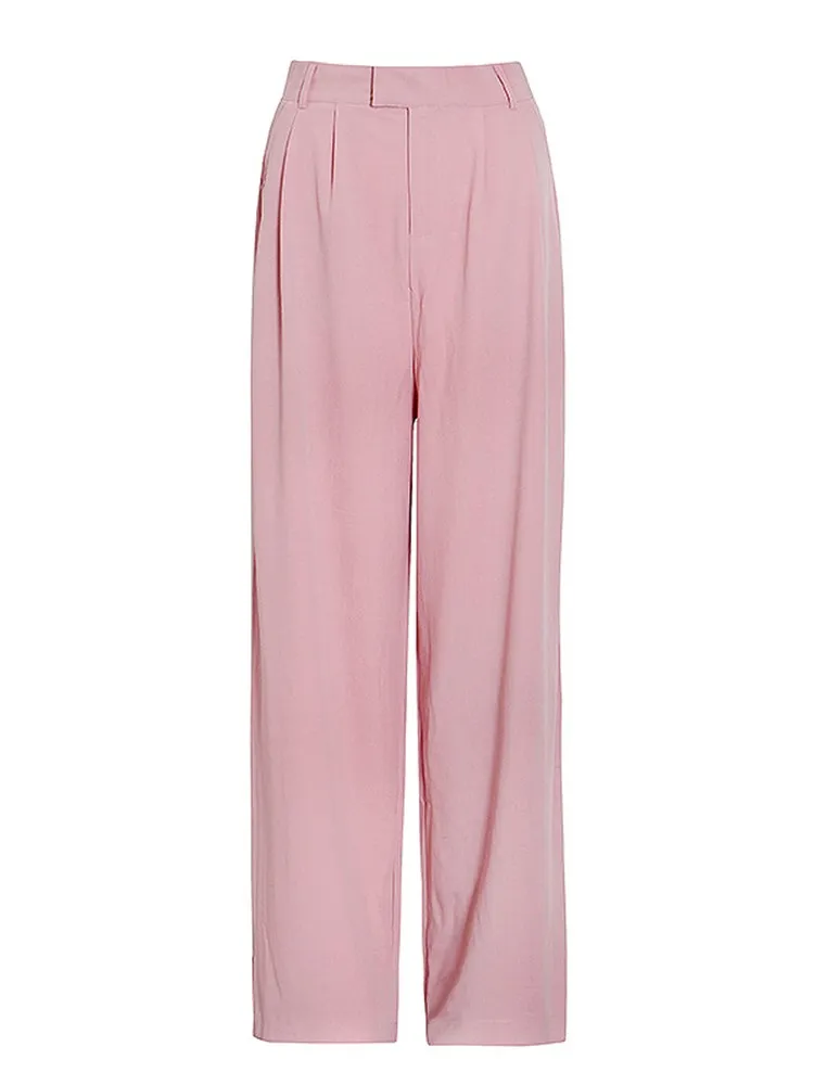 Элегантные однотонные Костюмные брюки XIZIHUPAN для женщин с высокой талией