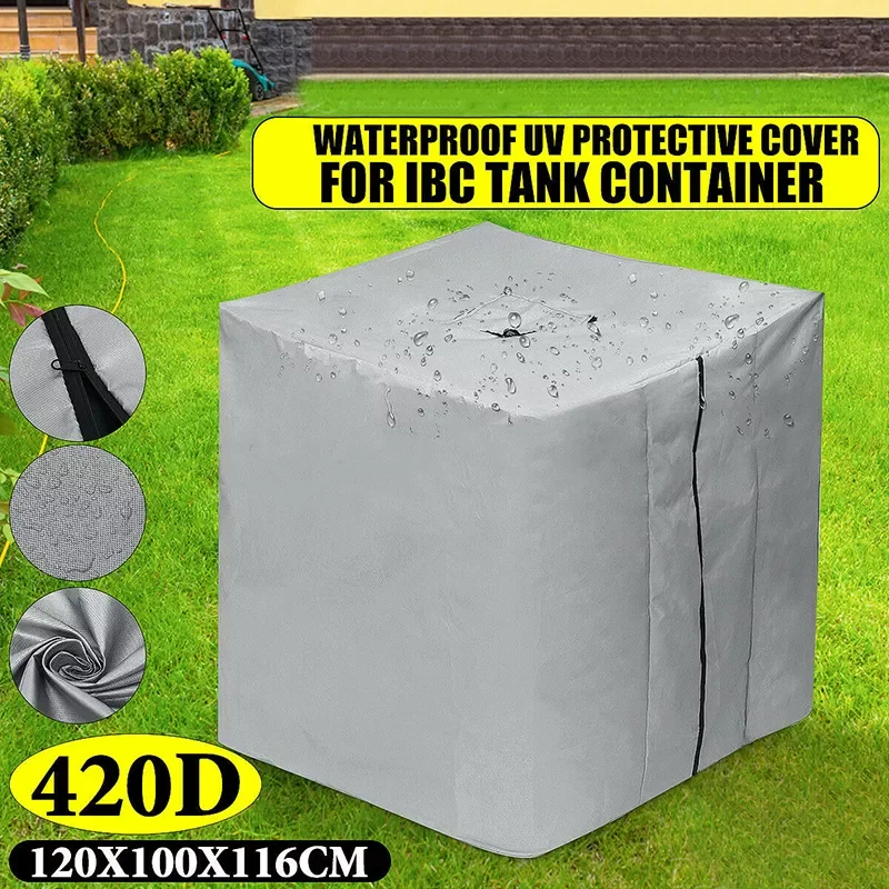 

For 1000L IBC Container Cover Water Tank Sun Rain Protective Hood With Zip Household Merchandises Dust Covers
