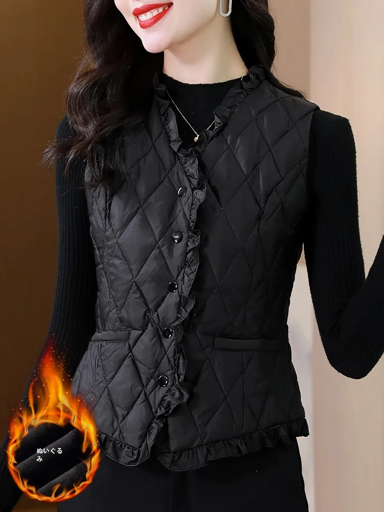 Высококачественный легкий пуховый жилет для женщин осень и зима 2024 новая верхняя
