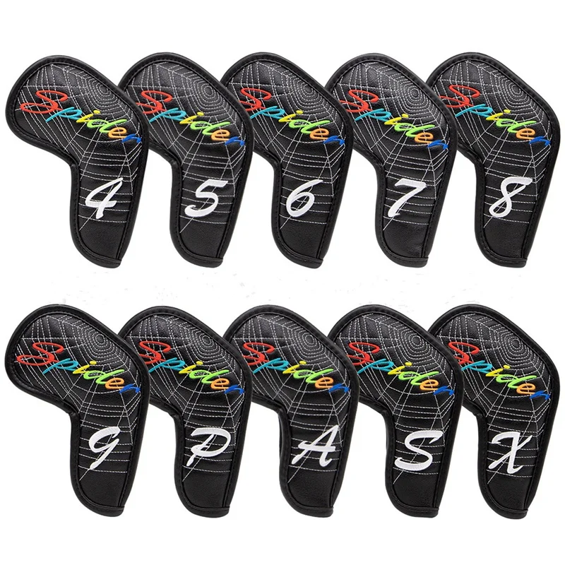 

Golf Iron Head Covers Set 10Pcs/Set Iron Headcover Golf Iron Club Cover PU Leather for Taylormade Mizuno Ping