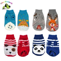 warm soft pet winter clothes holiday knitted turtleneck sweater knitwear outerwear for small dogs cats stretch puppy sweaters