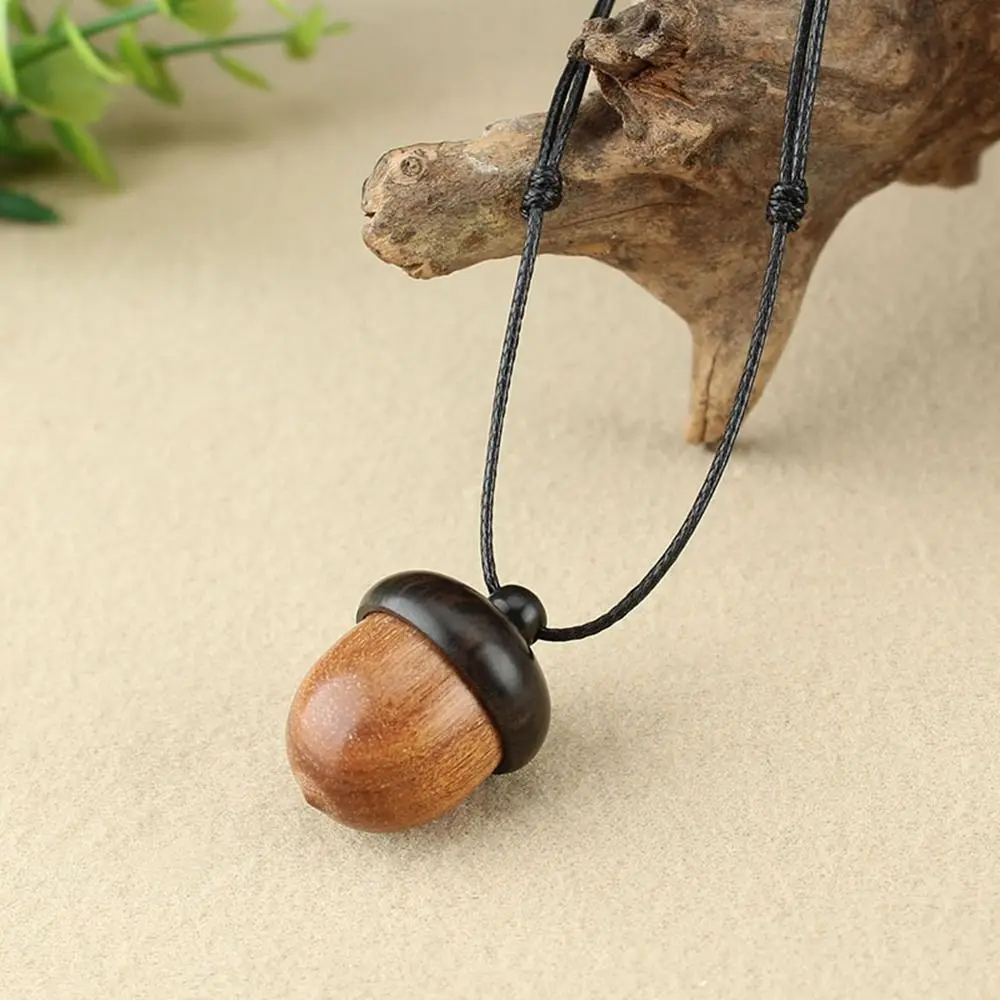 

Ebony Acorn Pendant Gawu Box Long Necklace Pine Cone Acorn Design Pendant Drop Necklace Jewelry Artistic Wishing Bottle Ornament