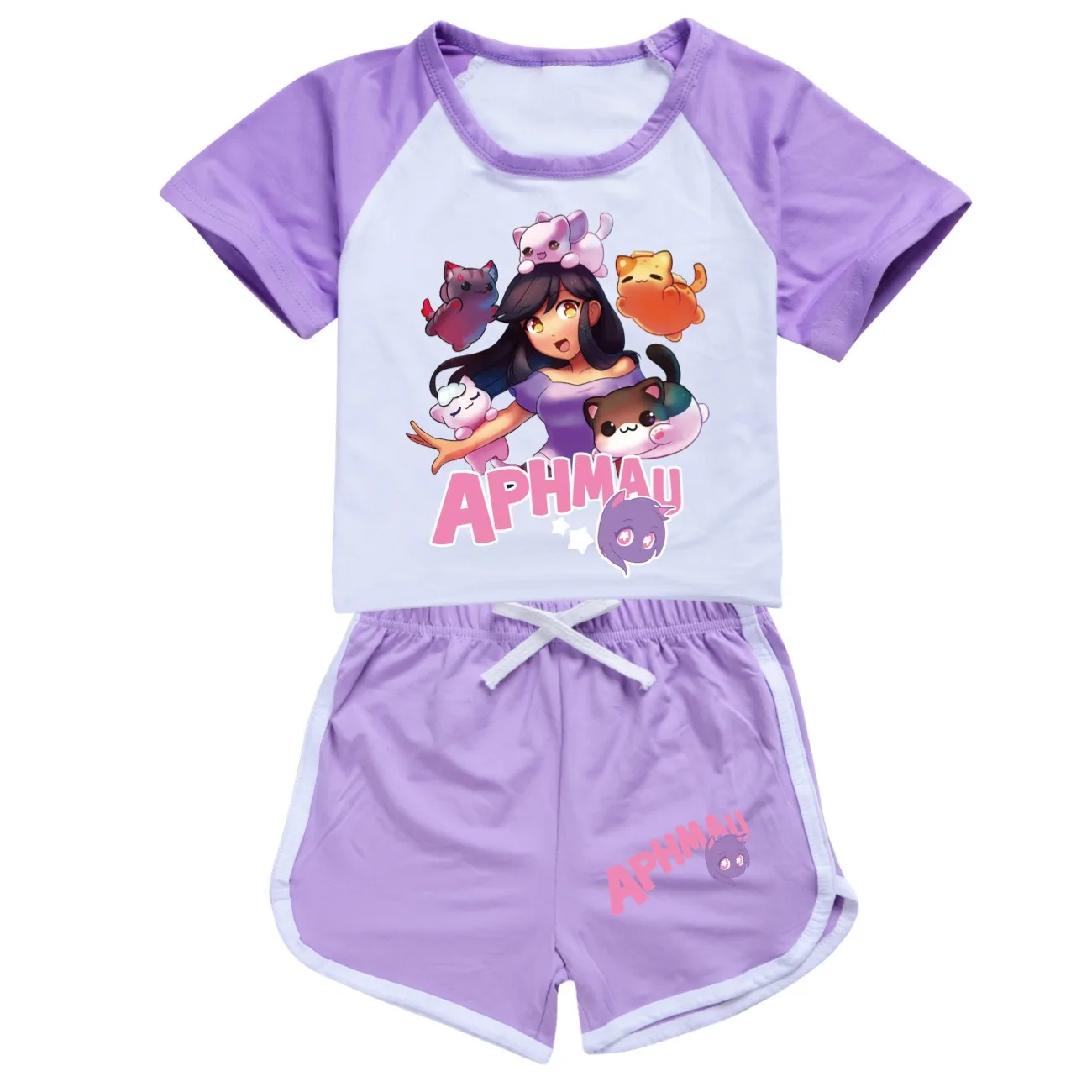 Новинка одежда aphmau для маленьких мальчиков и девочек летняя Пижама хлопковая