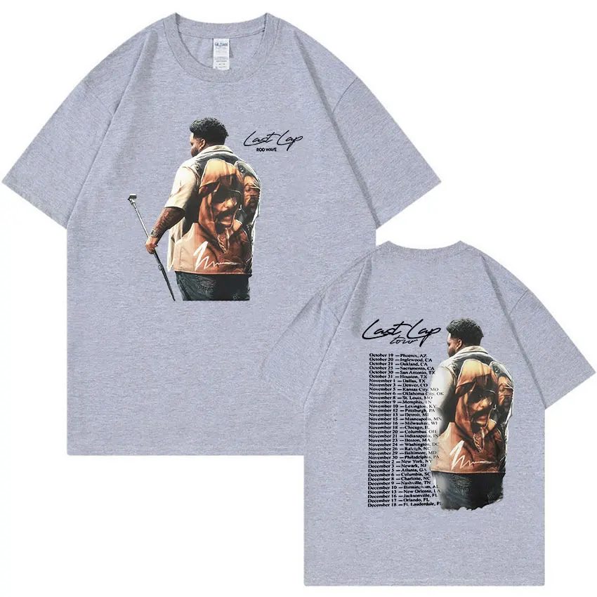 Rapper Rod Wave Last Lap Tour 2024 New T Shirts Men Retro High Quality Fashion T-shirt Hip Hop Oversized Cotton Tshirt Streetwea