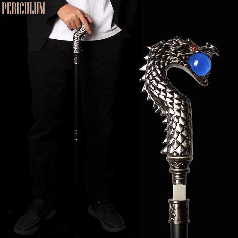 

Luxury Dragon-Head With Royal Blue Ball Sword Walking Stick Men Hidden Sword Cane Women Self Defense Fashion Walking Sticks