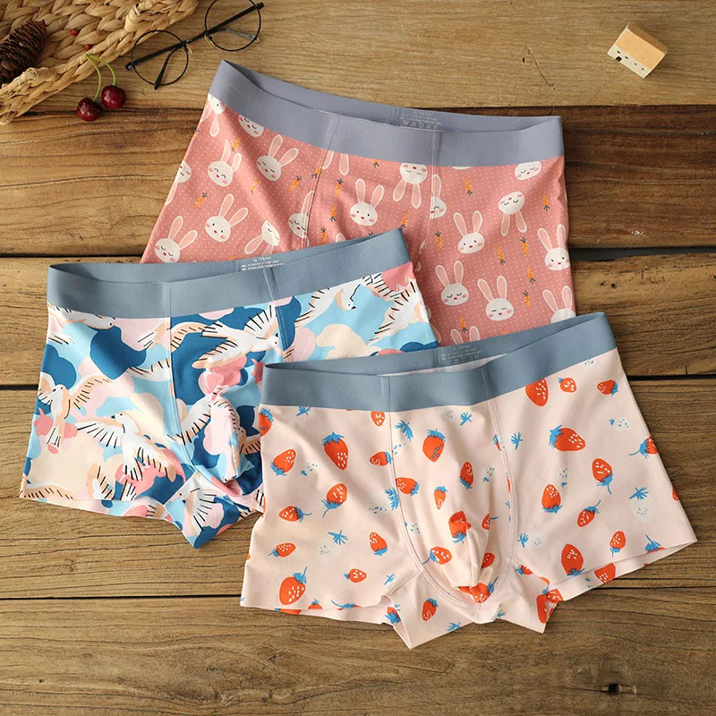 

Мужское бесшовное нижнее белье, с мультяшным принтом, 2 шт.