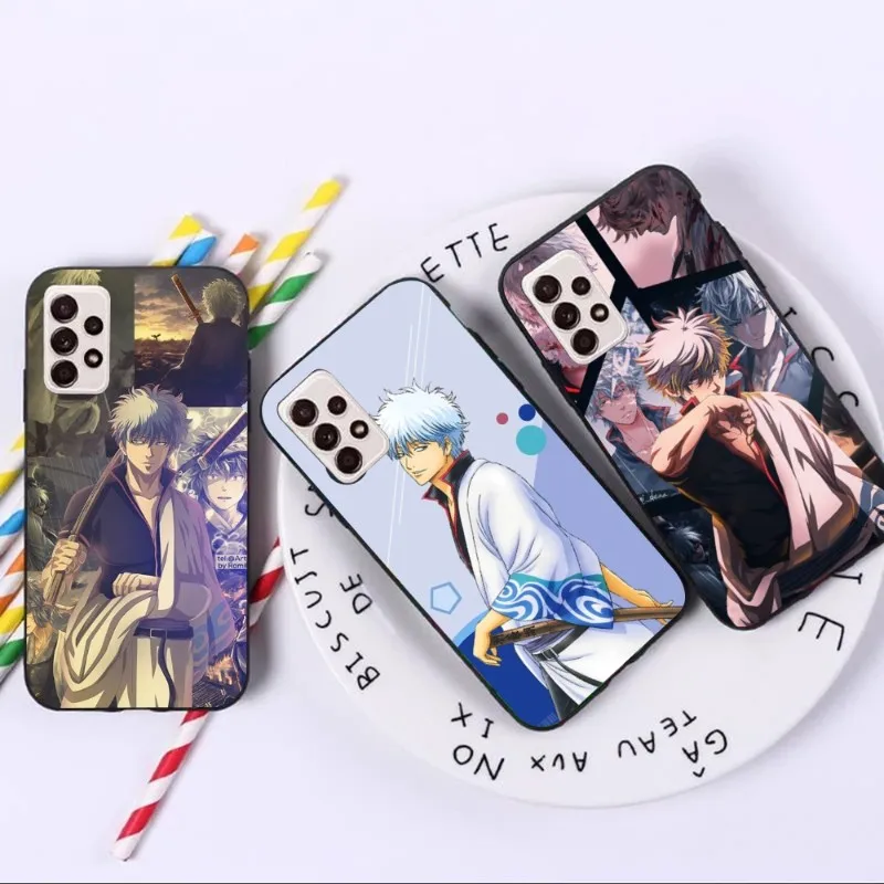 Чехол для телефона Gintama Japan Anime для Samsung A91 A81 A73 A72 A71 A30S A20 A12 A13 A52 A53 4G 5G Soft Black Cover.