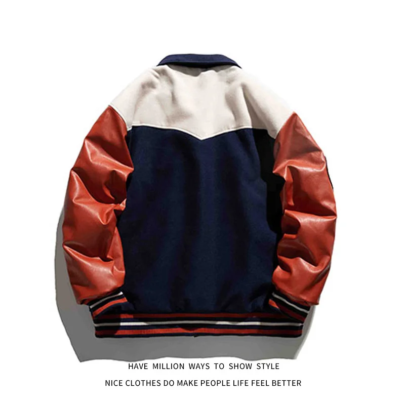 

Collection Thick Warm Winter Star Letter New Embroid Patchwork Women Baseball Bomber Jacket Unisex Men Varsity Coat Street Award