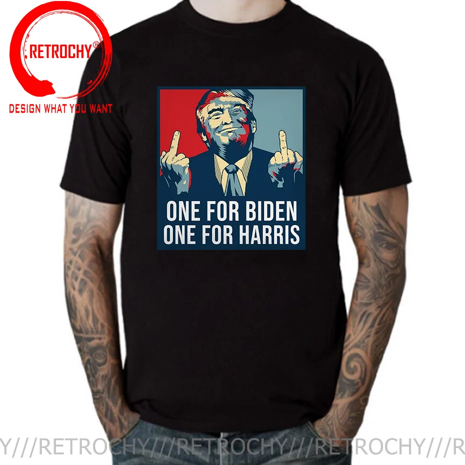 

Funny Trump Middle Finger Graphic Tshirts Biden Harris Republican American Flag TShirt Funn Political Joke Tee Unisex Tops Shirt