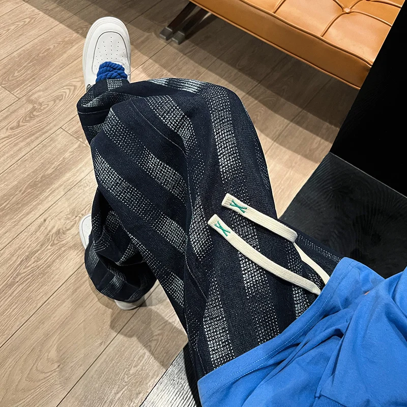 

Baggy Striped Jeans Men Fashion Retro Oversized Wide Leg Jeans Men Streetwear Hip-hop Loose Straight Denim Pants Mens Trousers