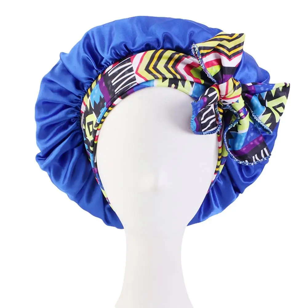 

Bathing Cap Multifunctional Shower Cap Lightweight Skin-Touching Trendy Ethnic Style Print Wide Headband Salon Hair Cap