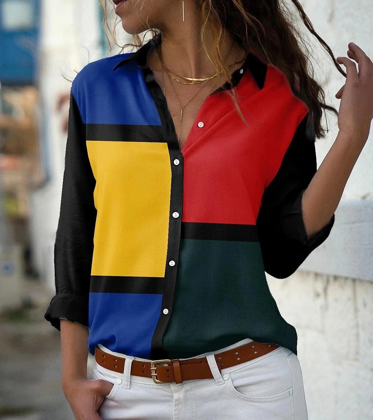 2024 Новый продукт Amazon Европейская и американская трансграничная женская рубашка