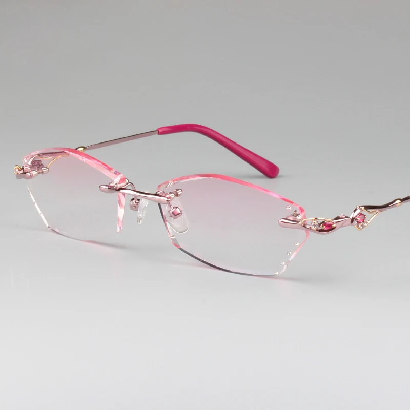 Женские очки без оправы роскошные яркие цветные линзы со стразами оправа для