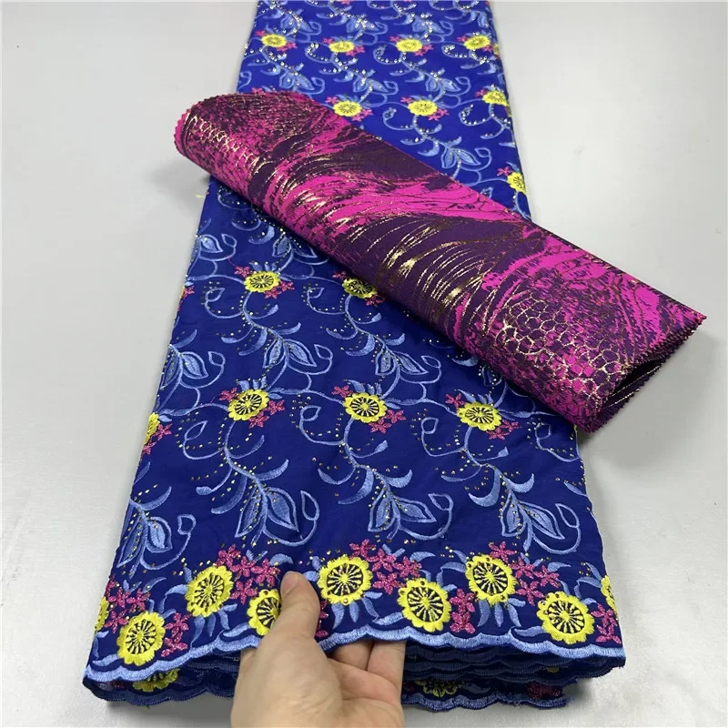 5 ярдов тяжелая вышивка бисером африканская 100% хлопчатобумажная ткань с