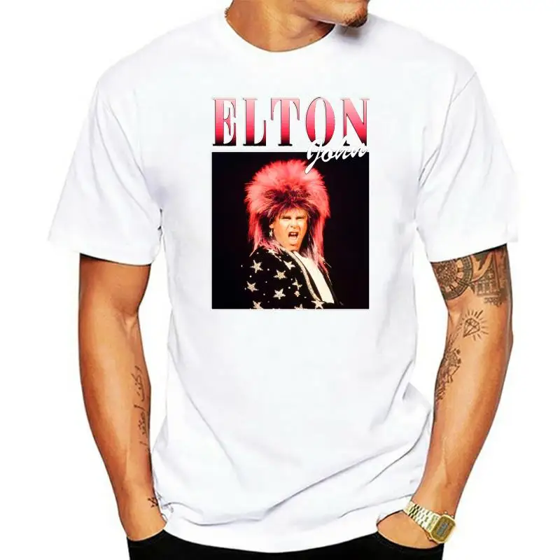 

Men T shirt VINTAGE Elton John T-Shirt Women tshirt Funny