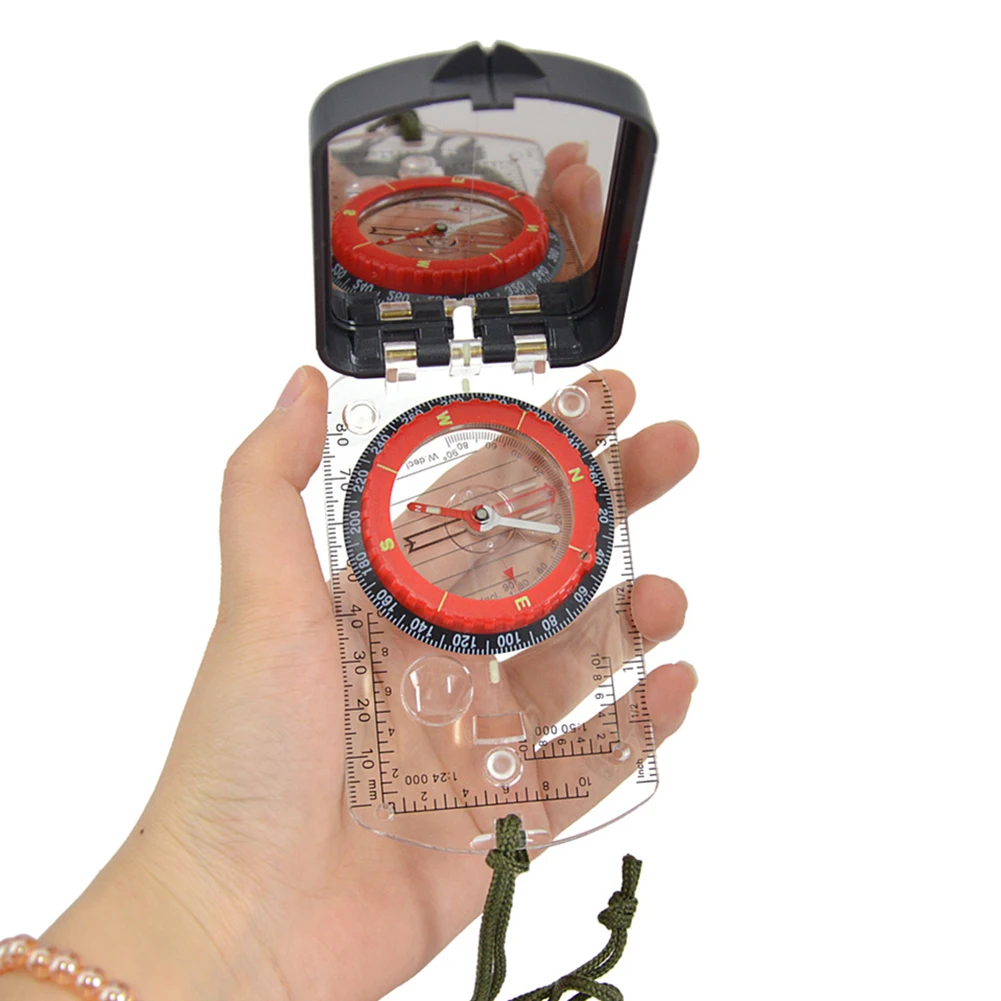 

Camping Orienteering Compass Navigation Map Reading Compass Portable Magnifying With Lanyard Mirror 2022 New
