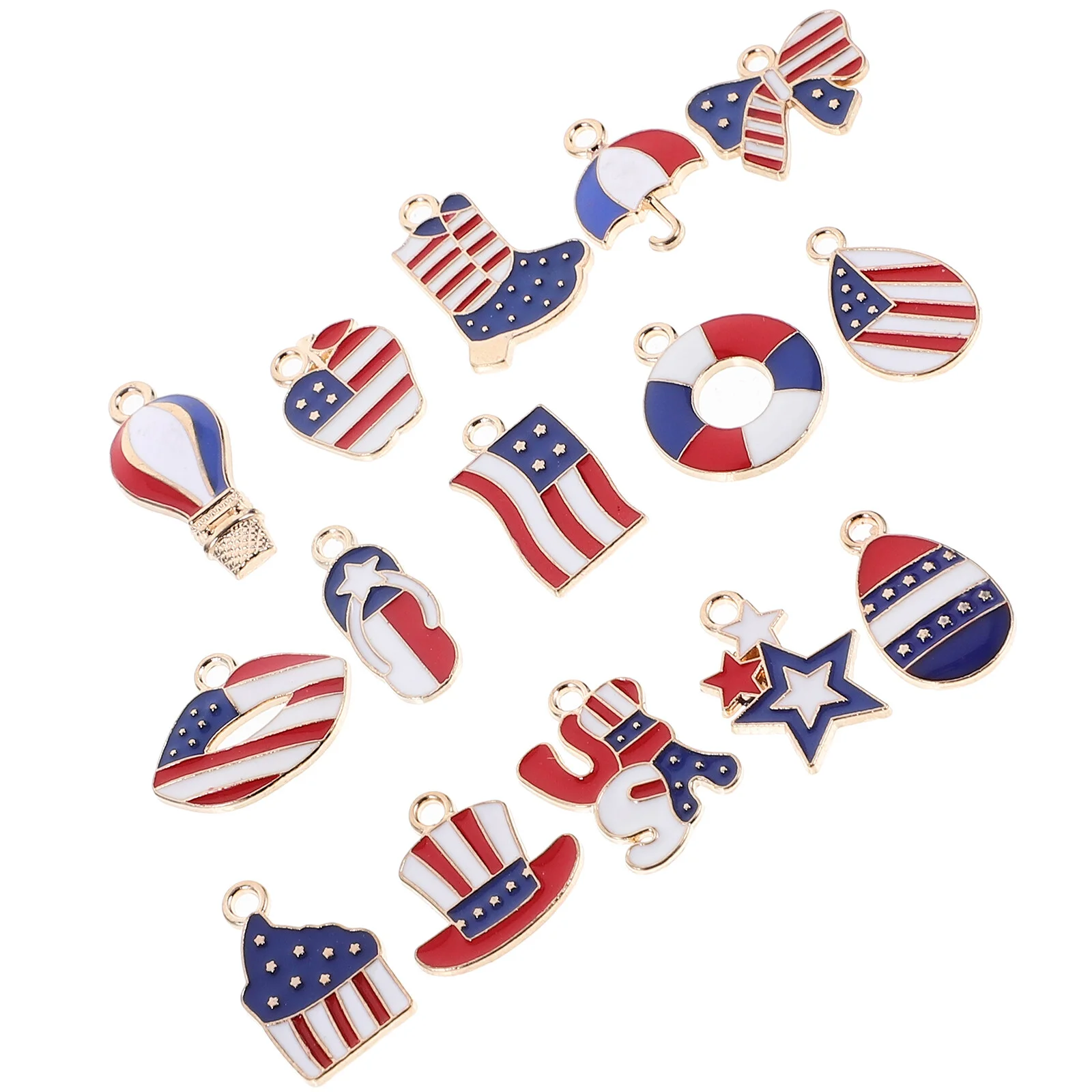 United States Independence Day Charms Necklace Making Kit Bracelet Jewelry Small