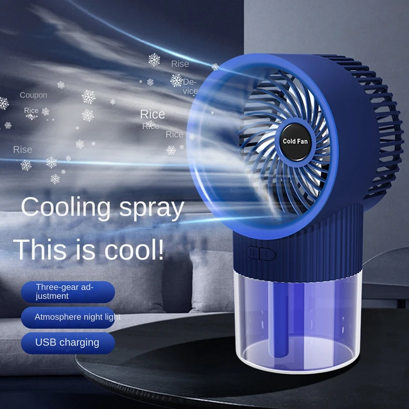 

A50I Cooling Fan Mist Air Conditioning Fan USB Charging Humidification Spray Silent Small Fan For Home Office