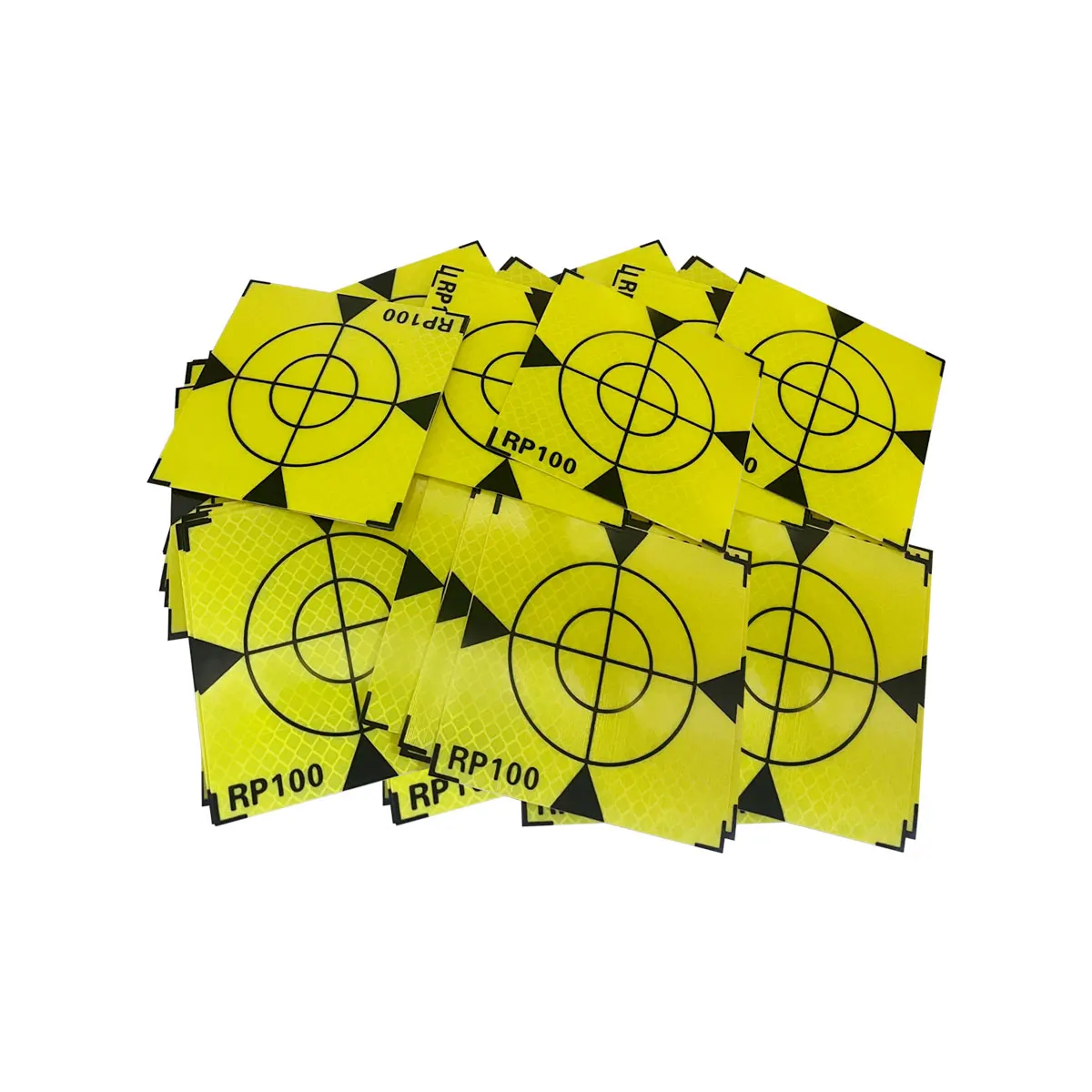 

100pcs Size 30x30 40x40 50x50 mm Reflector Sheet For Total Station Surveying Fluorescent Green + Triangle Reflective Sticker