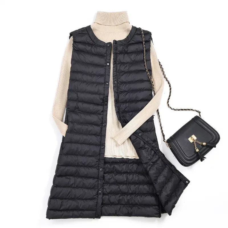 New2022 New Women Thin Down Vest White Duck Vests Autumn And Winter Warm Female Outwear