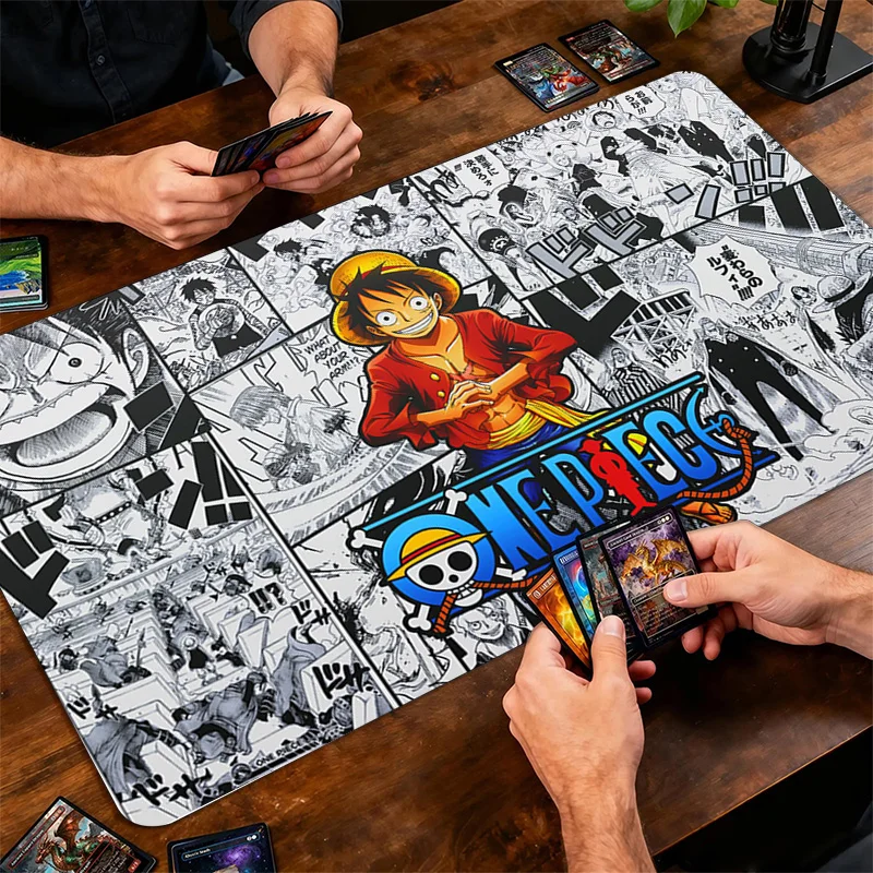 Фото Игровой коврик One-Piece OPCG с аниме-персонажами для карточных игр, нескользящий, большой, утолщенный, для мыши и настольных игр №3